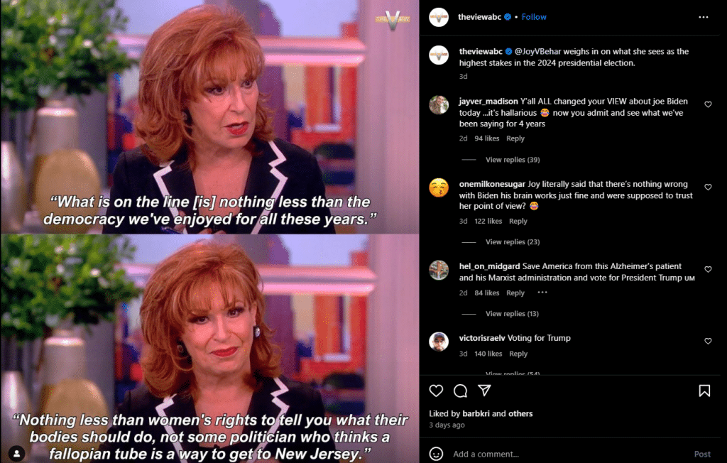 Joy Behar needs time to recover from the debates. - Instagram