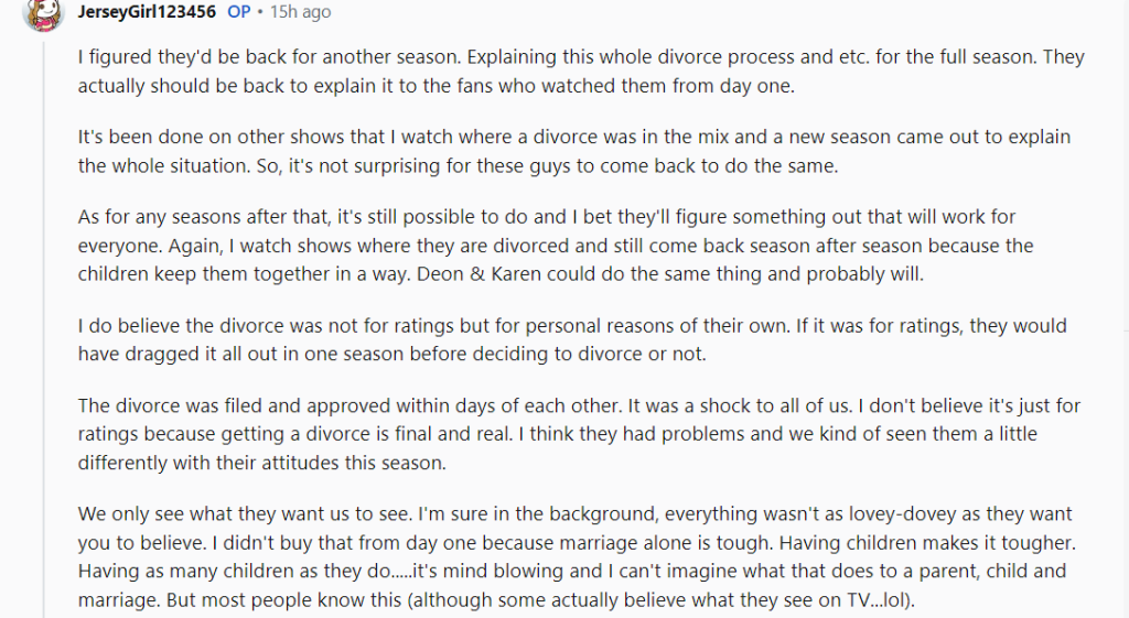 Fans have theories about the divorce and future season. - DDWTD- Reddit