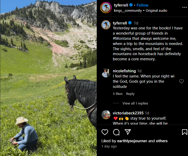 Ty Ferrell enjoys a trip to Montana with friends. - Instagram