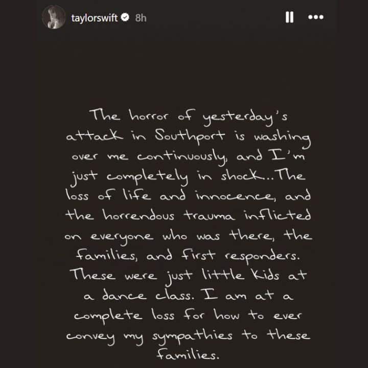 Taylor Swift Instagram statement