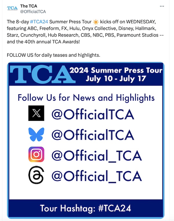 TCA Announcement- Twitter