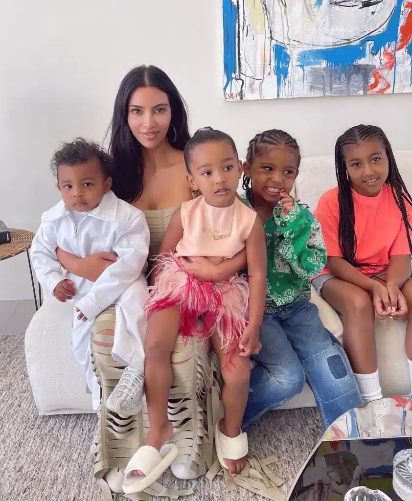 Kim Kardashian and her kids. - Instagram