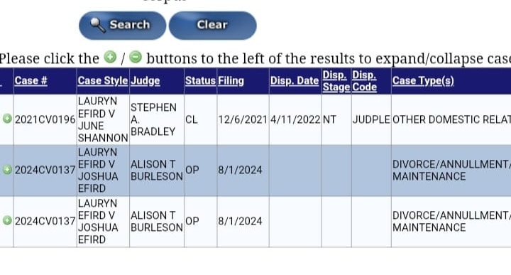 Lauryn Efird, Josh Efird-GA Public Records