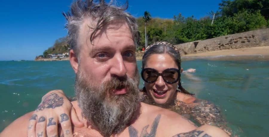 American Pickers Danielle Colby and her husband Jeremy Scheuch swimming