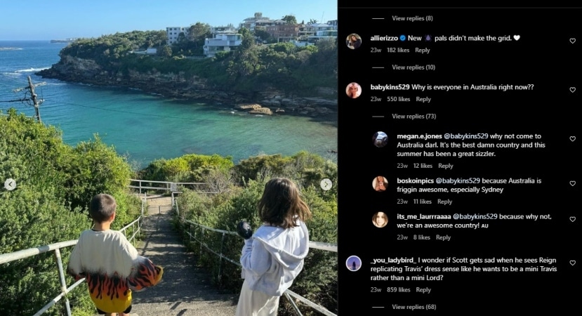 Kourtney Kardashian takes most of the family to Australia - Instagram