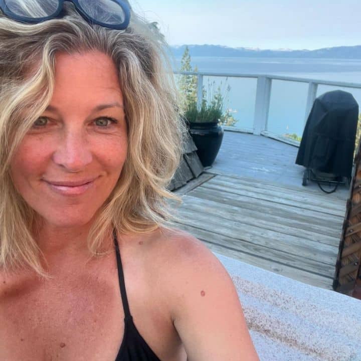 General Hospital star Laura Wright in black bikini at Lake Tahoe