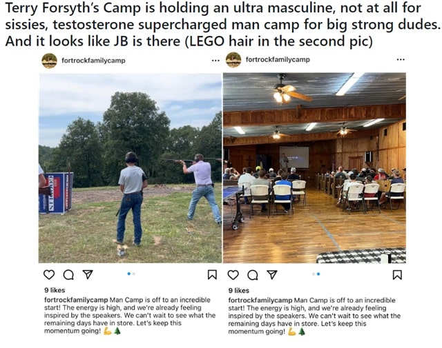 Jim Bob Duggar Allegedly Participates In Man Camp, Sourced From @fortrockfamilycamp Instagram / Reddit