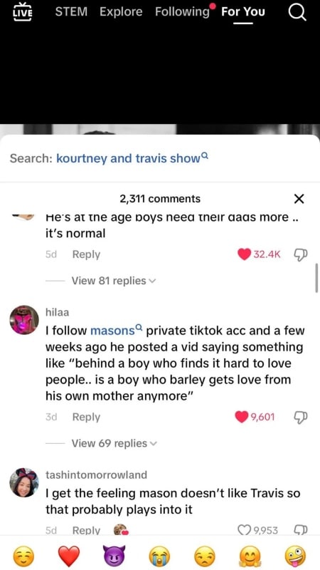 A TikToker claims Mason Disick doesn't feel like Kourtney Kardashian shows him love. - Reddit