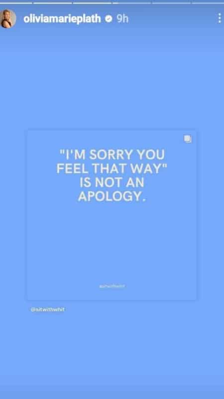 She points out examples of empty apologies. - Instagram