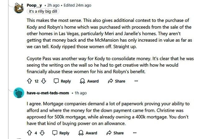 Other fans point out that the women most likely had more control than an "allowance." - Reddit 