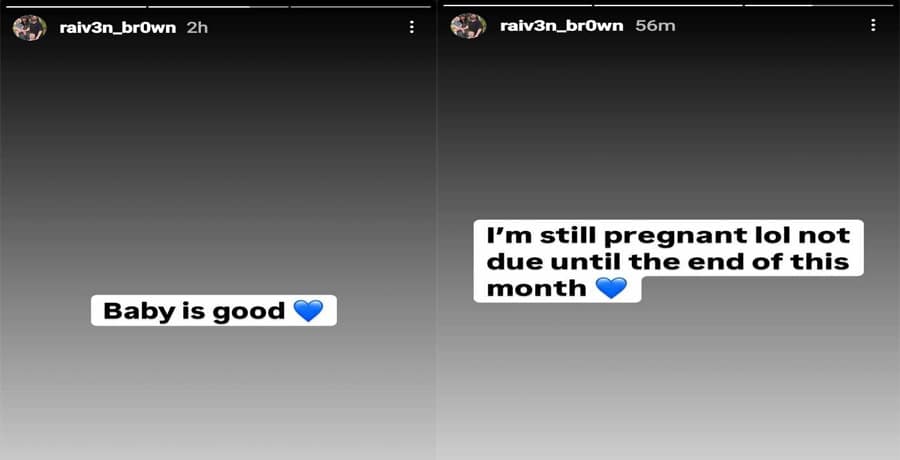 Raiven Brown pregnancy posts | Instagram