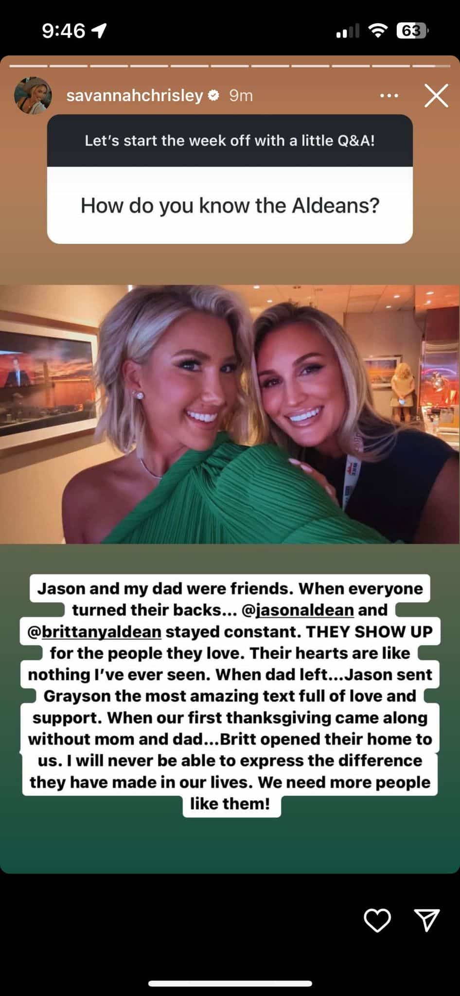 Savannah Chrisley Instagram Story