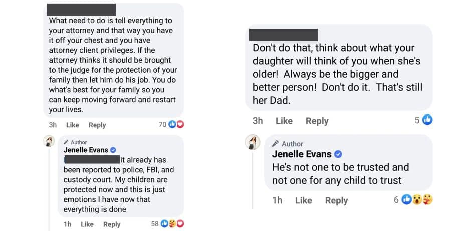 Screenshots of Jenelle Evans speaking about David Eason