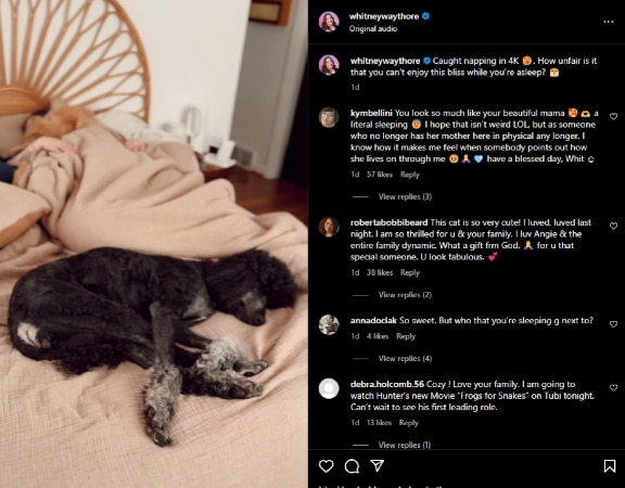 Whitney Way Thore taking her nap with the animals. - Instagram