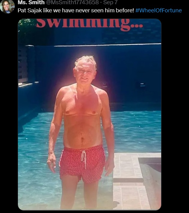 Pat Sajak posing poolside