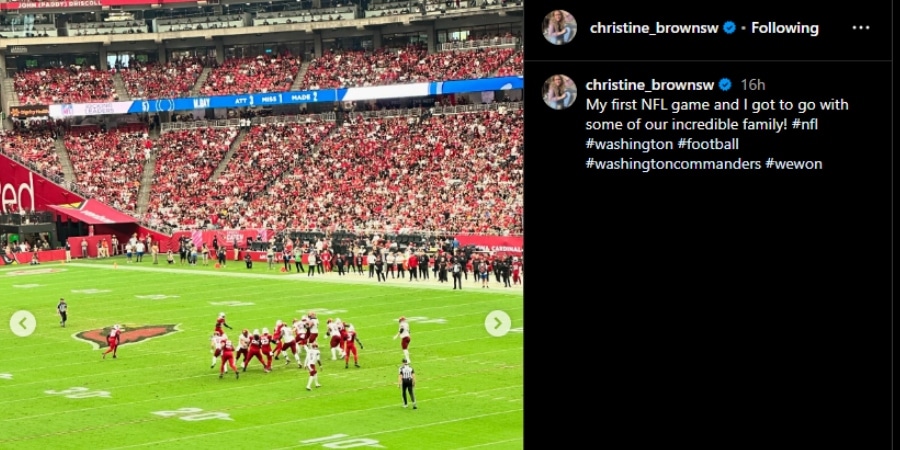 The Washington Commanders vs the Arizona Cardinals. - Instagram