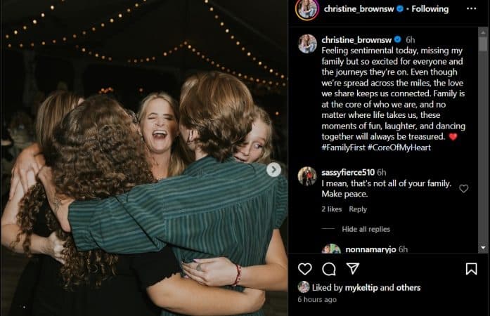 Christine Brown shares a sweet sentimental post about family.- Sister Wives