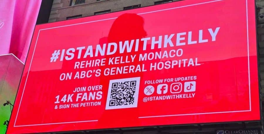 General Hospital #IStandWithKelly billboard in Times Square