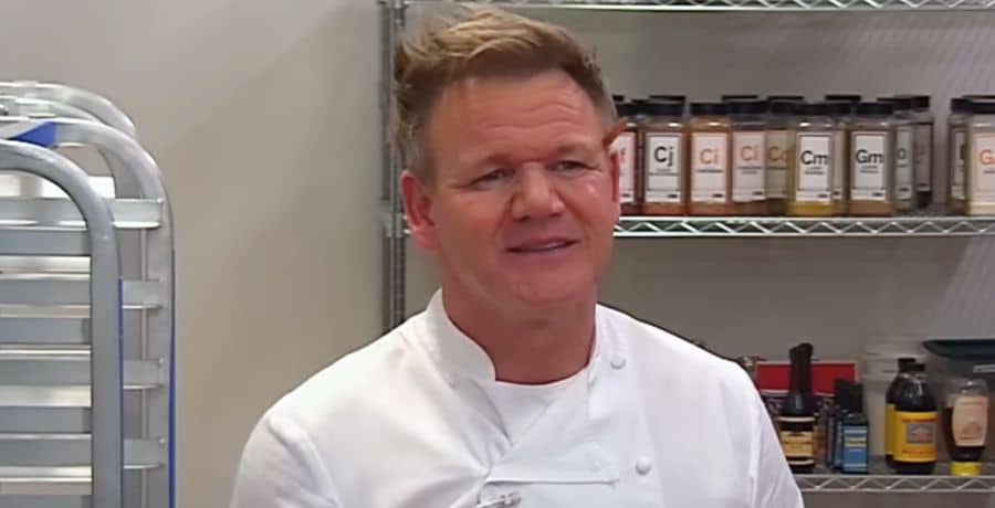 Gordon Ramsay talking to chefs on Hell's Kitchen