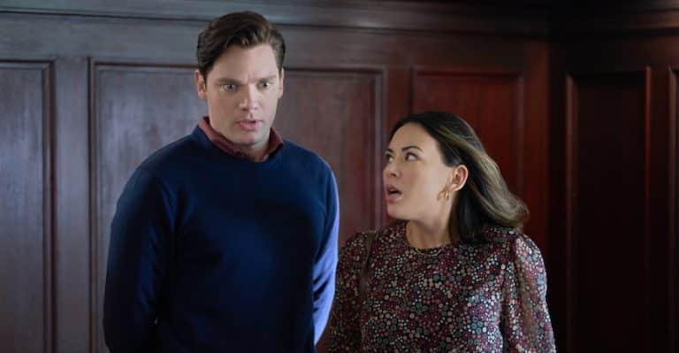 Photo: Janel Parrish, Dominic Sherwood Credit: ©2024 Hallmark Media/Photographer: Steven Ackerman