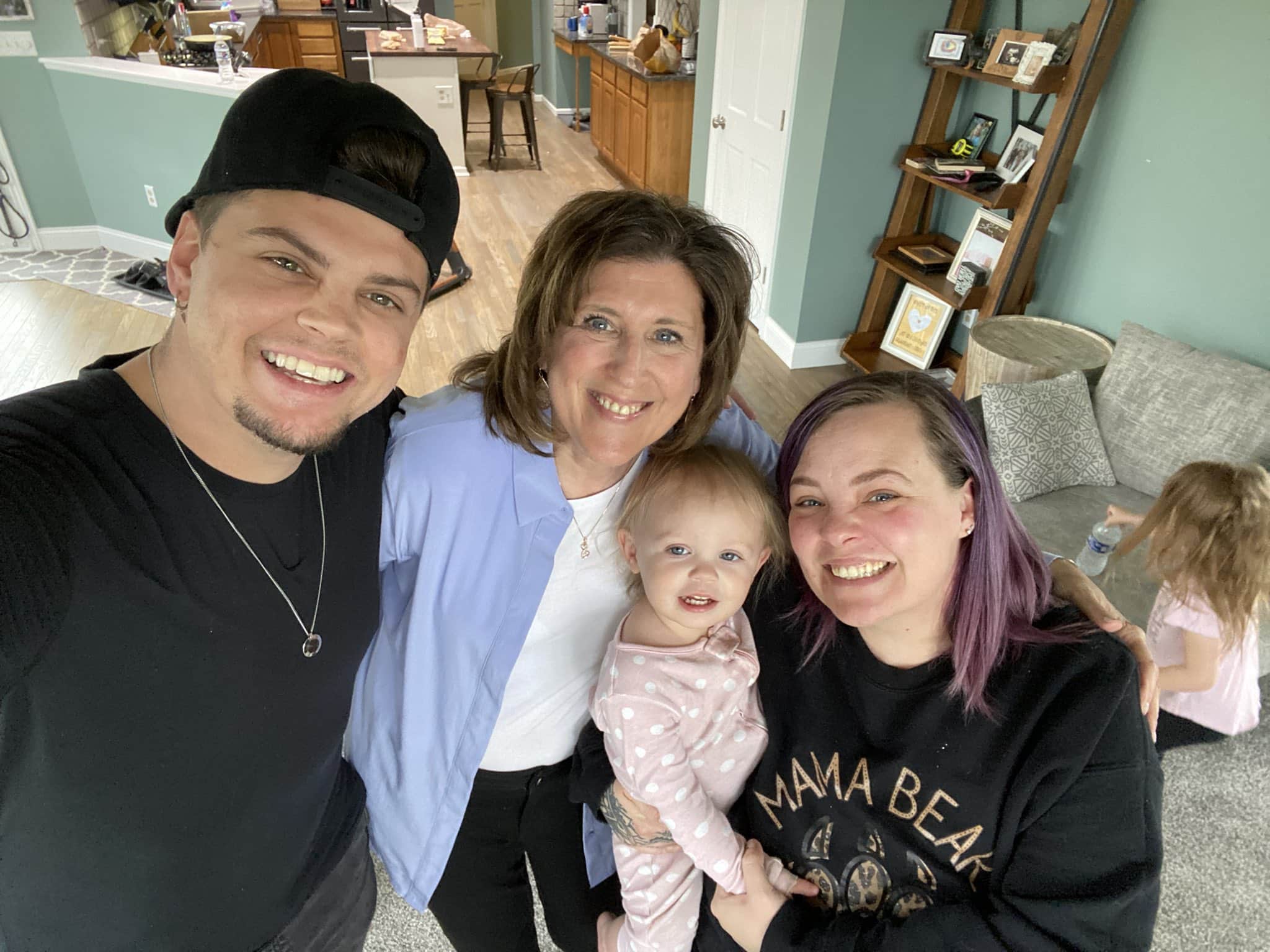 Teen Mom stars Tyler Baltierra and Catelynn Lowell with Dawn Baker