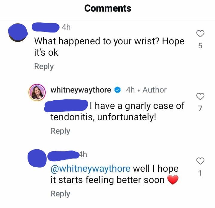 Screenshot from Whitney Way Thore's Instagram