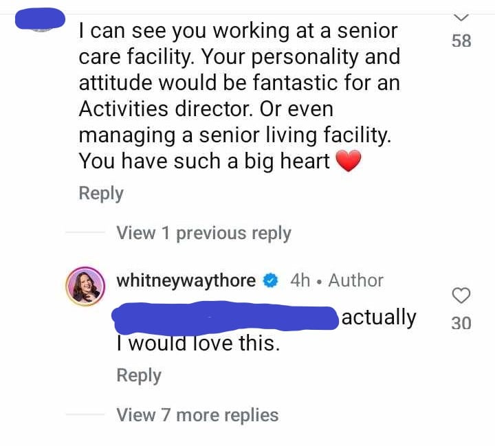 Screenshot from Whitney Way Thore's Instagram