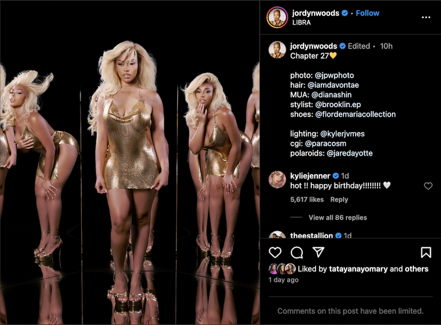 jordyn's comment section on IG