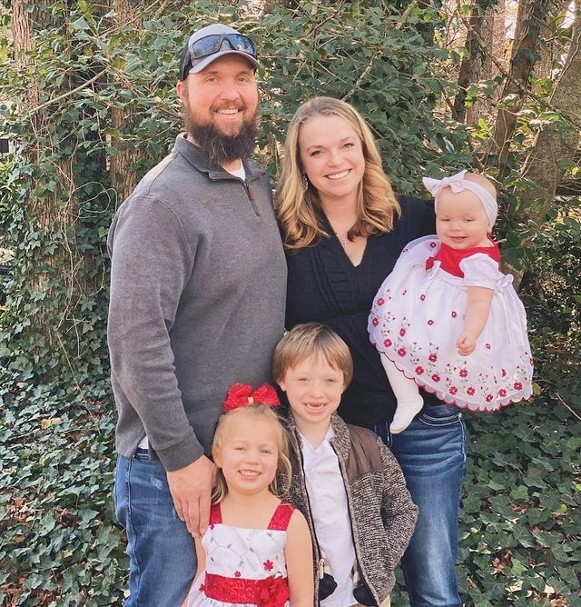 Maddie Brown Brush and Caleb Brush and their children from Instagram