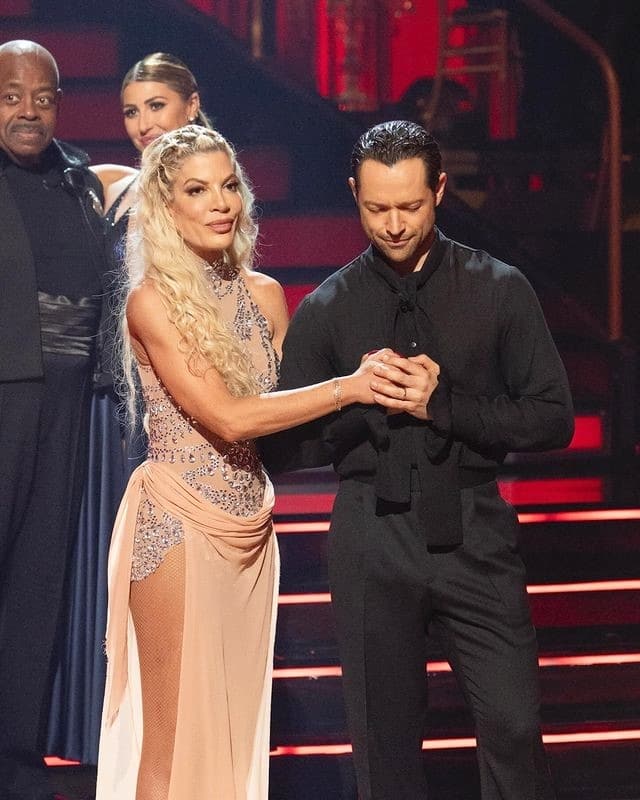 Tori Spelling and Pasha Pashkov from Dancing With The Stars on Instagram