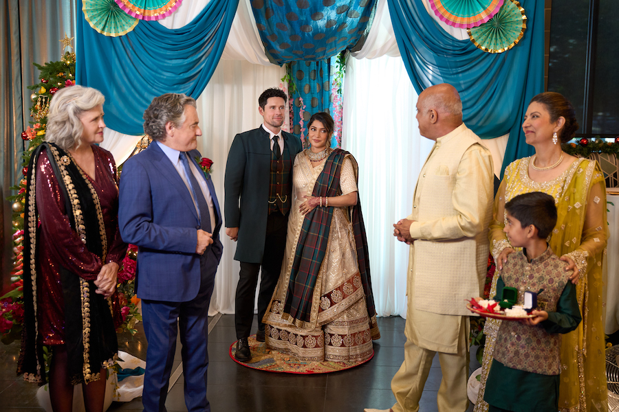 Photo: Michele Scarabelli, Greg Rogers, Benjamin Hollingsworth, Anuja Joshi, Manoj Sood, Nimet Kanji, Adiv Sharma Credit: ©2024 Hallmark Media/Photographer: Syd Wong