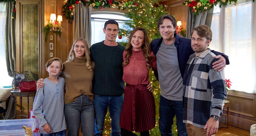 Photo: Logan Carriere, Pascal Lamothe-Kipnes, Tanner Novlan, Rachel Boston, Matthew James Dowden, Max Lloyd-Jones Credit: ©2024 Hallmark Media/Photographer: Allister Foster