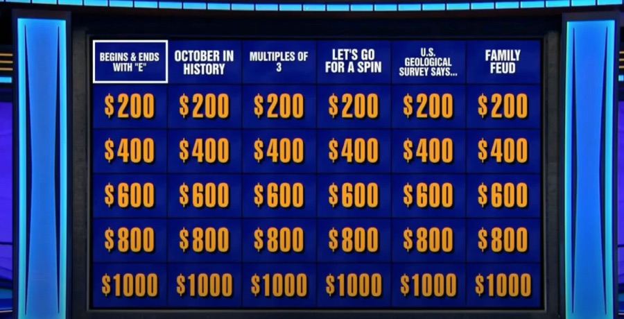 Jeopardy: New Game Screen