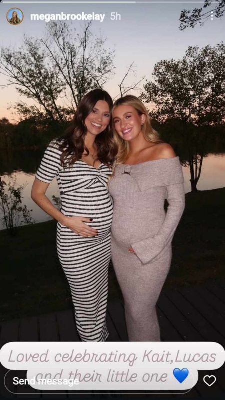 Megan Lay and Kait Smith both are glowing with dual baby bumps. Farmer Wants A Wife - Instagram