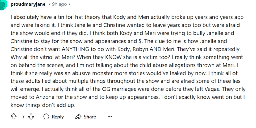 Redditors have theories about Sister Wives prolonging the show for money. - Reddit