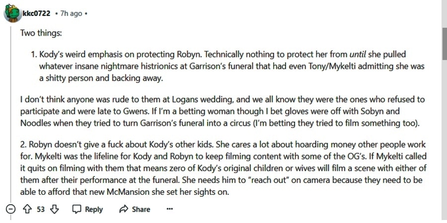 Sister Wives fans think Robyn and Kody Brown's fight is suspicious. - Reddit