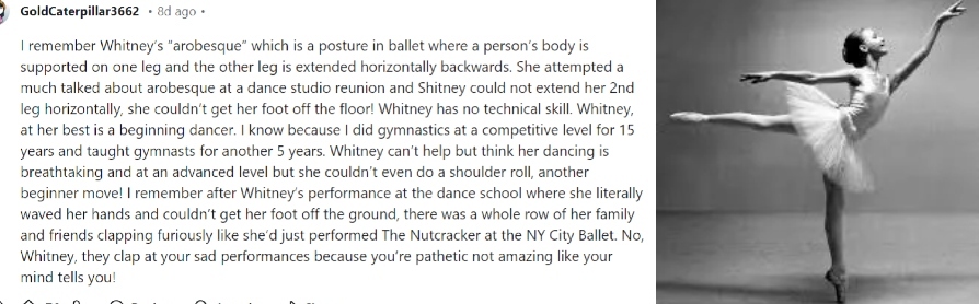 Some fans think Whitney Way Thore lacks technical skills in her dancing. - MBFFL - Reddit