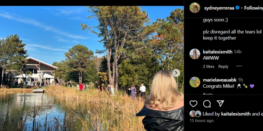 Sydney Errera shows the serene walk to her Uncle Mike's reception. - Instagram