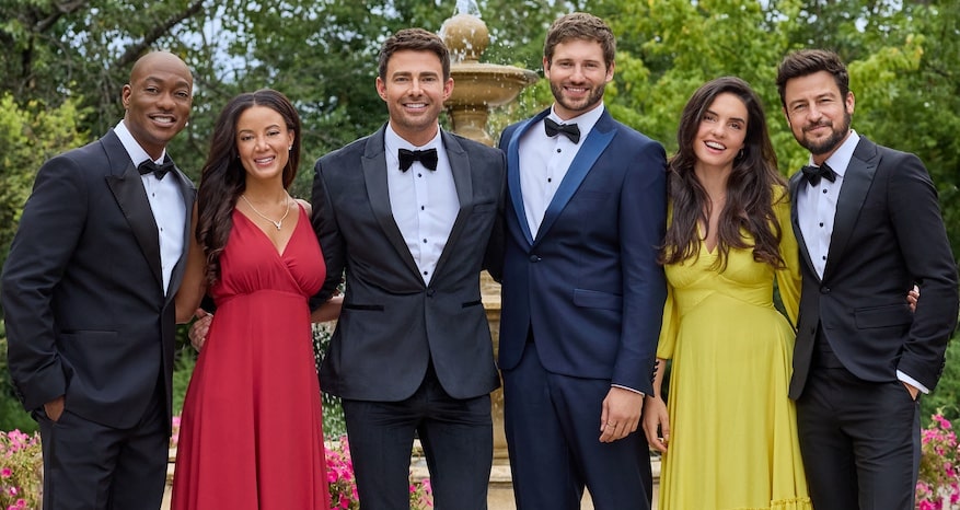 Photo: B.J. Britt, Heather Hemmens, Jonathan Bennett, Alexander Lincoln, Elena Rusconi, Tyler Hynes Credit: ©2024 Hallmark Media/Photographer: Pooya Nabei