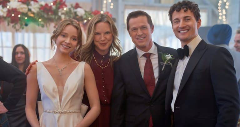 Photo: Madeleine Arthur, Kate Drummond, Eric Close, Robert Bazzocchi Credit: ©2024 Hallmark Media/Photographer: Michael Tompkins