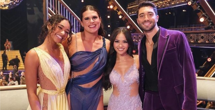 Chandler Kinney, Ilona Maher, Jenn Tran, and Joey Graziadei from DWTS on Instagram