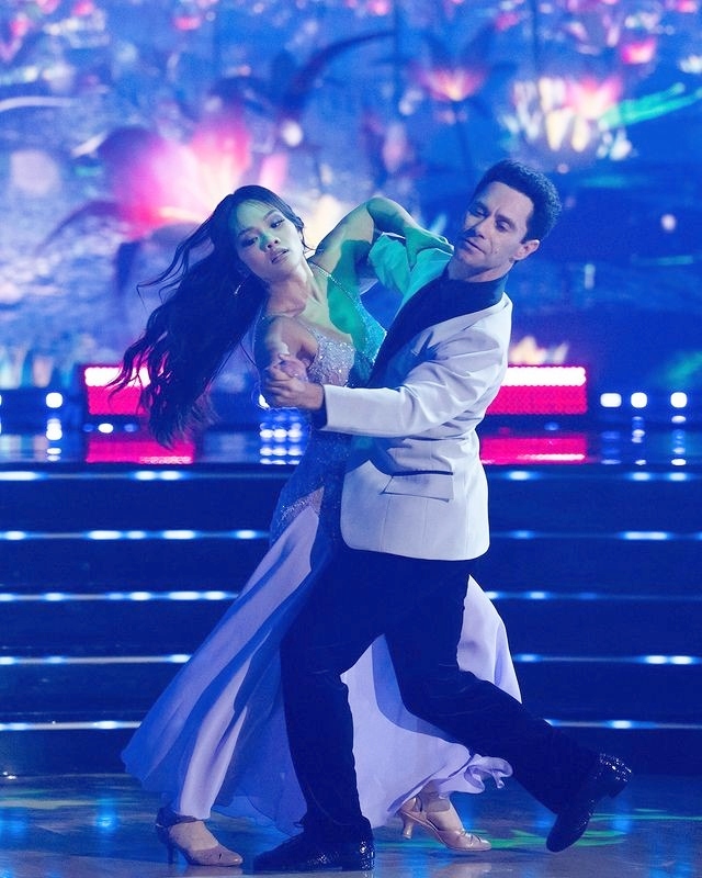 Jenn Tran and Sasha Farber on DWTS, sourced from Instagram