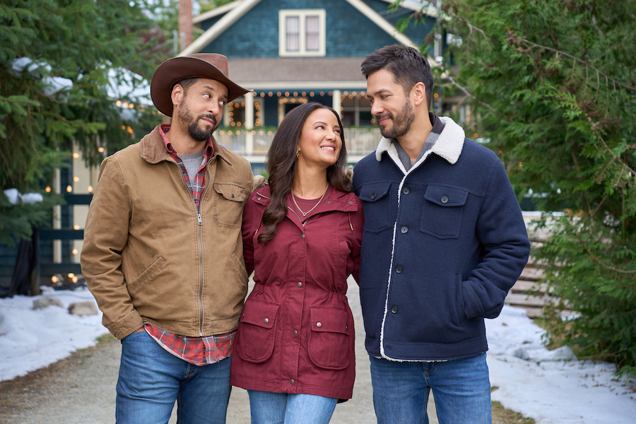 Photo: Antonio Cayonne, Heather Hemmens, Marco Grazzini Credit: ©2024 Hallmark Media/Photographer: Courtney Julien