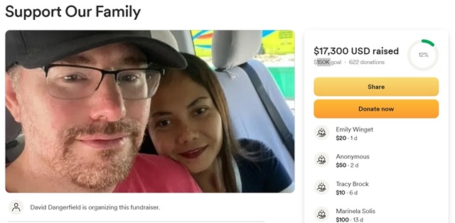 Sheila Mangubat & David Dangerfield From 90 Day Fiance, TLC, Sourced From GoFundMe