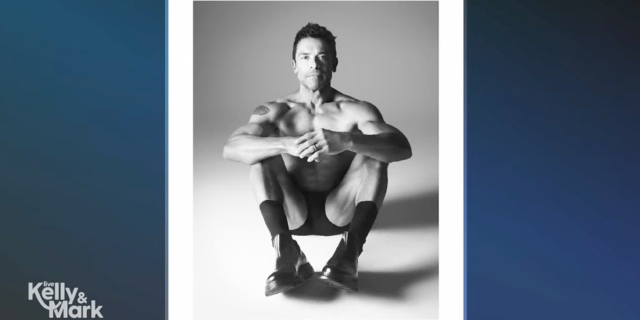 Mark Consuelos is selling boots for Stuart Weitzman.- Live