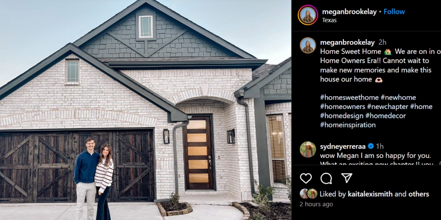 Megan Lay and Joe Glennon show off their new house. - Instagram - Farmer Wants A Wife