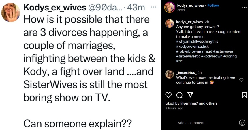 Sister Wives fans are puzzled why Season 19 seems so boring. - Instagram