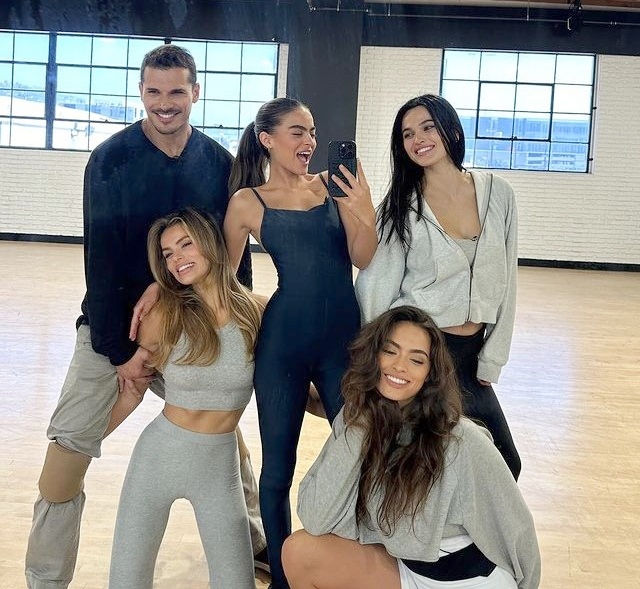 Brooks Nader, Gleb Savchenko, and her sisters on Instagram