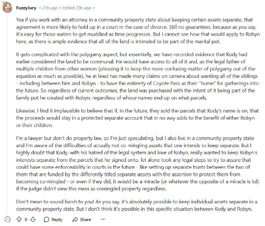 A lawyer weighs in on the discussion about Coyote Pass. - Sister Wives - Reddit