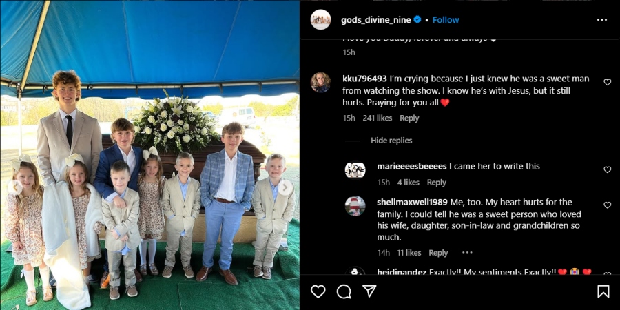 Courtney Waldrop's children attended Popsie's funeral. -Instagram